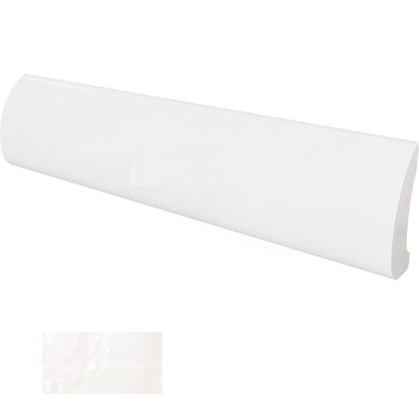 equipe mallorca white pencil bullnose 3x20 (23281) glazura do kuchni białe satynowe strukturalne