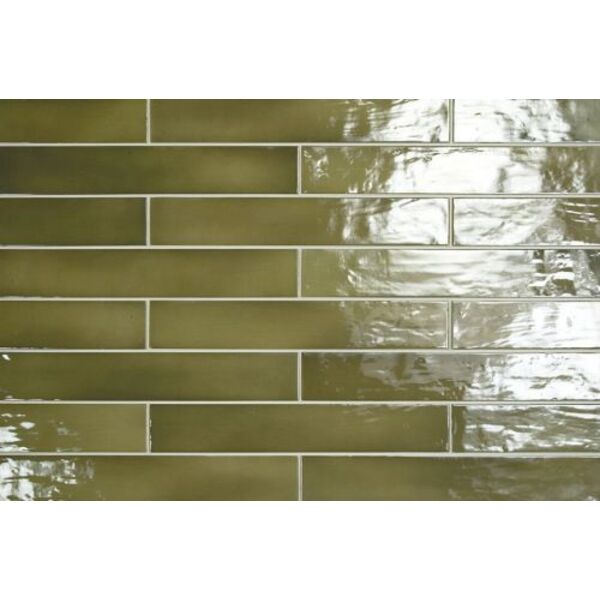 equipe manacor basil green płytka ścienna 6.5x40 (26928) płytki equipe ceramicas prostokątne do salonu błyszczące o grubości od 8 do 10 mm