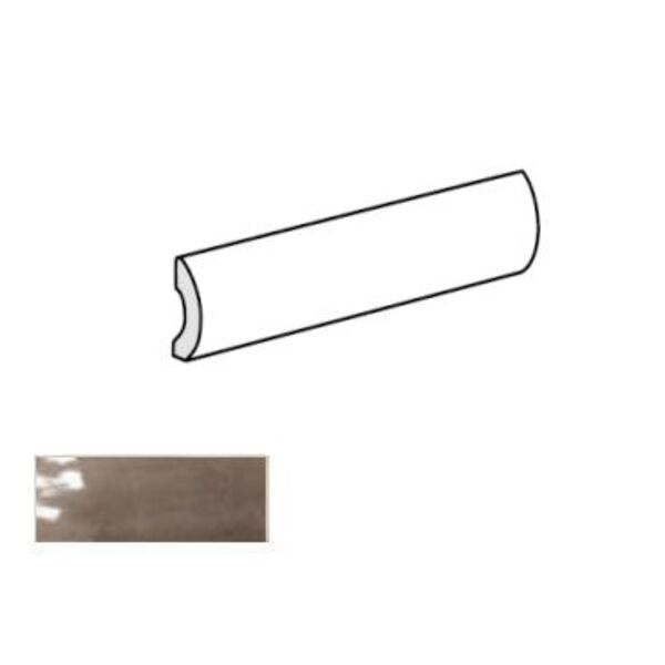 equipe splendours brown pencil bullnose 3x15 (24020) płytki equipe ceramicas prostokątne hiszpańskie brązowe błyszczące