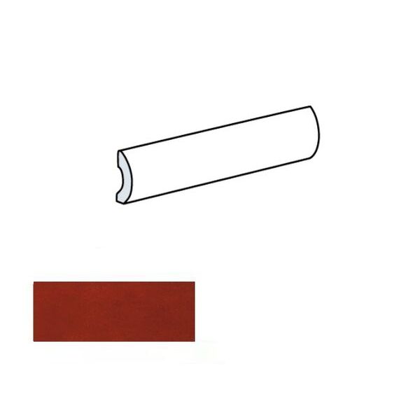 equipe village volcanic red pencil bullnose 3x20 (25678) glazura equipe ceramicas hiszpańskie do kuchni czerwone strukturalne