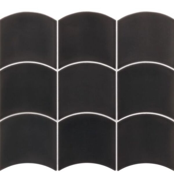 equipe wave black płytka ścienna 12x12 (28842) glazura equipe ceramicas kwadratowe hiszpańskie do kuchni