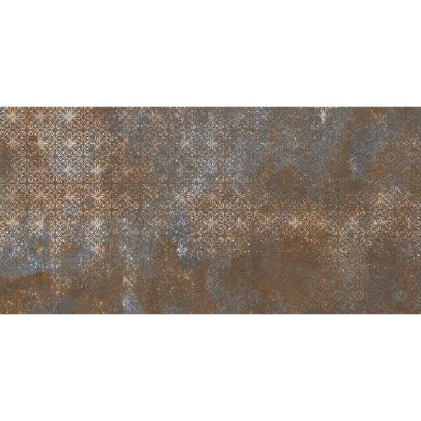 keros ceramika oxido blue dekor 60x120 płytki keros ceramika w efekcie starego dywanu