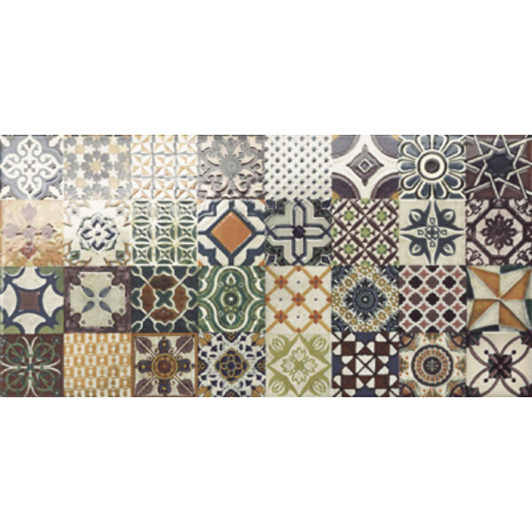 mainzu ceramica catania messina dekor 15x30 glazura mainzu ceramica prostokątne błyszczące patchwork