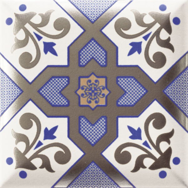 mainzu ceramica esna blu dekor 15x15 glazura do łazienki 15x15 geometryczne strukturalne