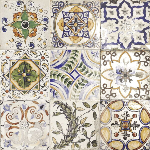 mainzu ceramica maiolica centro dekor 20x20 glazura mainzu ceramica kwadratowe do łazienki 20x20 błyszczące patchwork