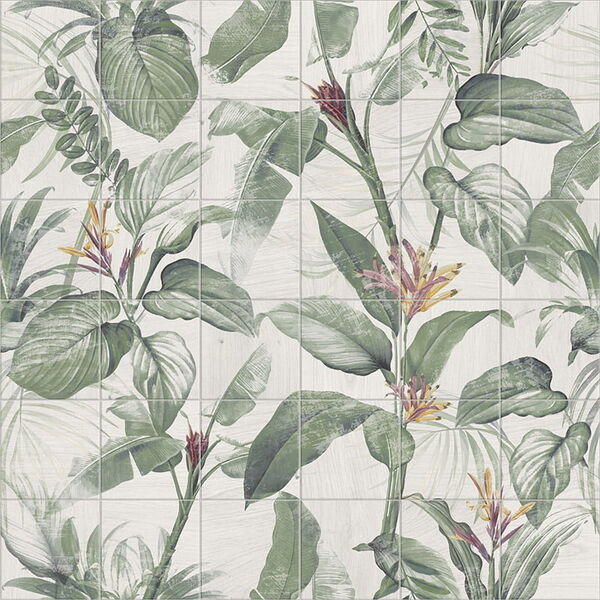 mainzu ceramica mural spring leaves 36-elem. dekor 20x20 terakota z naturalnymi motywami