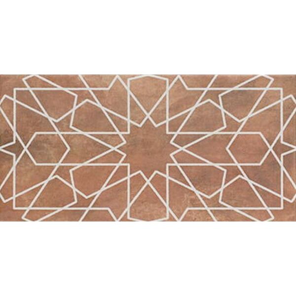 mainzu ceramica teguise cotto decor gres 15x30 gres do łazienki brązowe matowe geometryczne