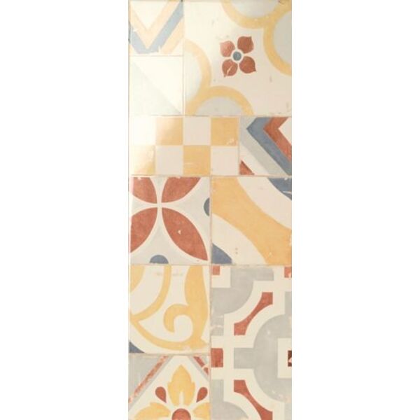 marazzi cloud cream mandala m89f dekor 20x50 płytki prostokątne do łazienki błyszczące patchwork