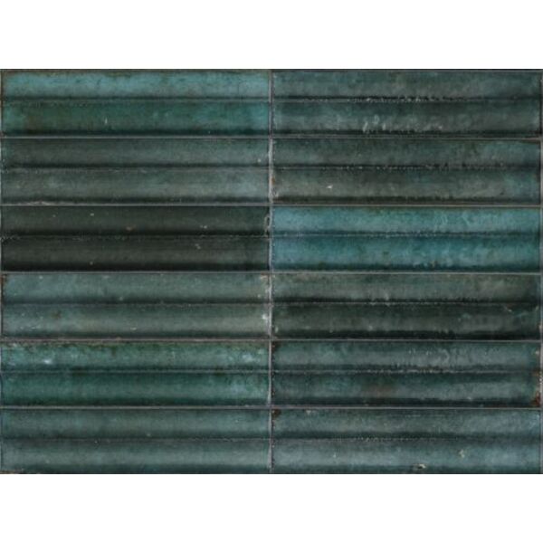 marazzi lume swing blue struttura 3d lux mp96 gres 6x24 błyszczące płytki ryflowane
