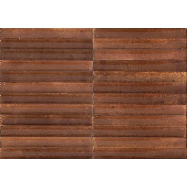 marazzi lume swing caramel struttura 3d lux mp95 gres 6x24 ryflowane płytki brązowe
