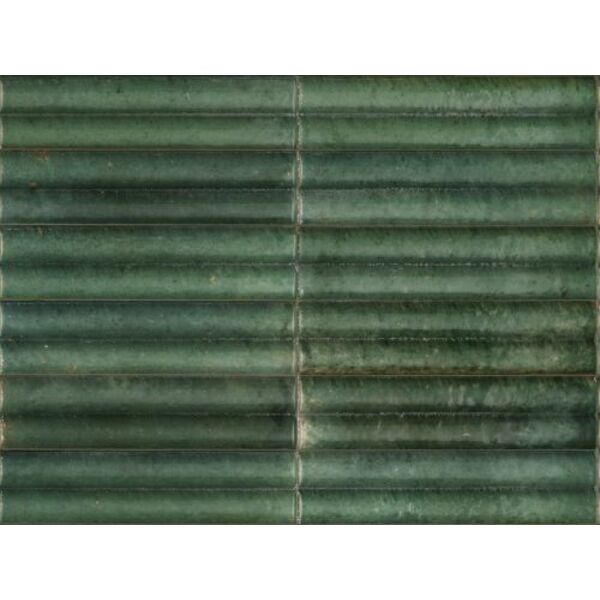 marazzi lume swing green struttura 3d lux mp92 gres 6x24 błyszczące płytki ryflowane