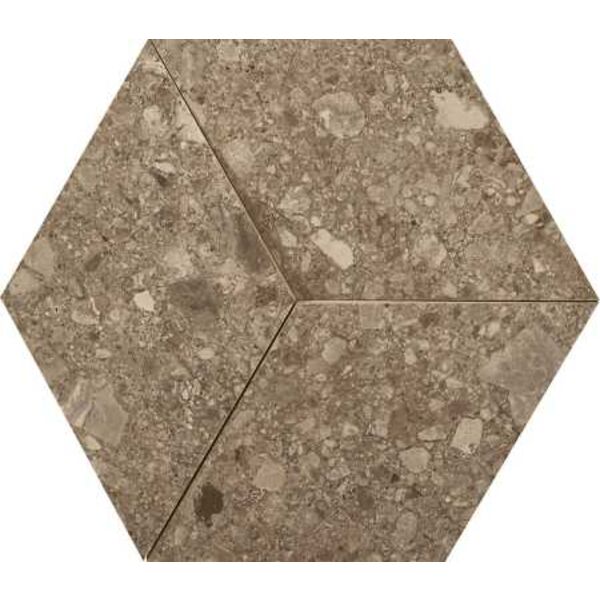 marazzi mystone ceppo di gre beige 3d m0km dekor 29x33.5 płytki heksagonalne włoskie do łazienki matowe antypoślizgowe