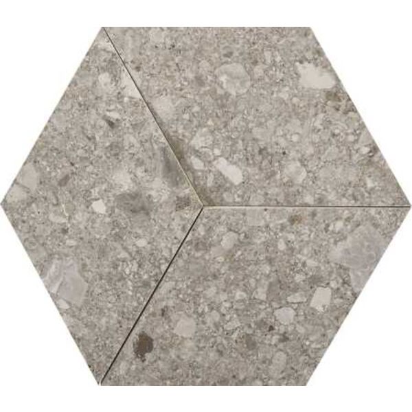 marazzi mystone ceppo di gre greige 3d m0kn dekor 29x33.5 gres marazzi heksagonalne do salonu matowe