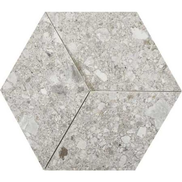 marazzi mystone ceppo di gre grey 3d m0kl dekor 29x33.5 gres marazzi heksagonalne do salonu matowe