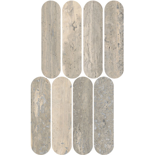 marazzi mystone travertino silver lux mosaico ovale m9pk 20x36.5 płytki włoskie