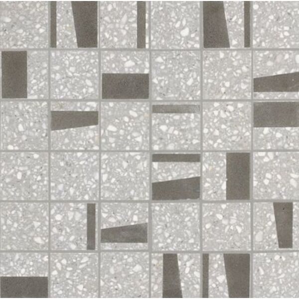 marazzi pinch light grey m0kz mozaika 30x30 gres marazzi włoskie do salonu 30x30 geometryczne o grubości od 10 do 12 mm