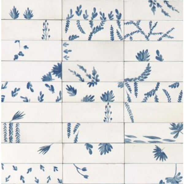 marazzi rice bianco decoro leaf lux m96t 5x15 płytki włoskie