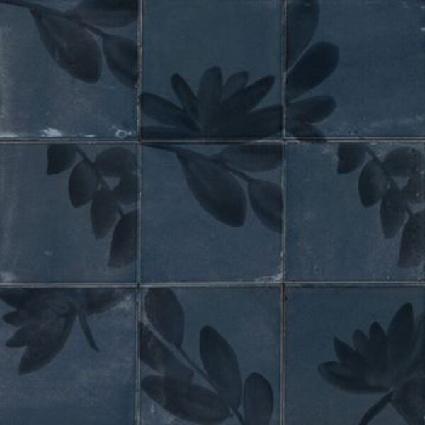 marazzi rice blu decoro blossom lux m9j9 15x15 płytki włoskie
