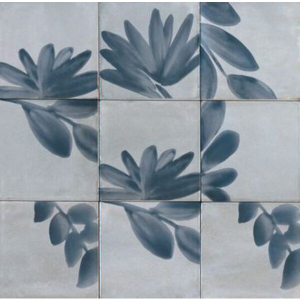 marazzi rice grigio decoro blossom lux m9jd 15x15 płytki włoskie