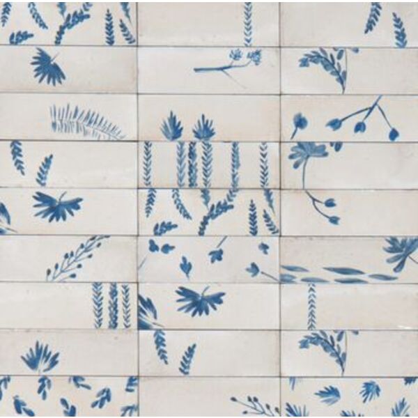 marazzi rice natural decoro leaf lux m96u 5x15 płytki włoskie