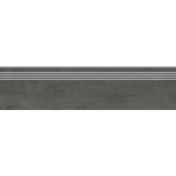 opoczno grava graphite stopnica 29.8x119.8 płytki imitujące beton prostokątne do salonu grafitowe matowe mrozoodporne