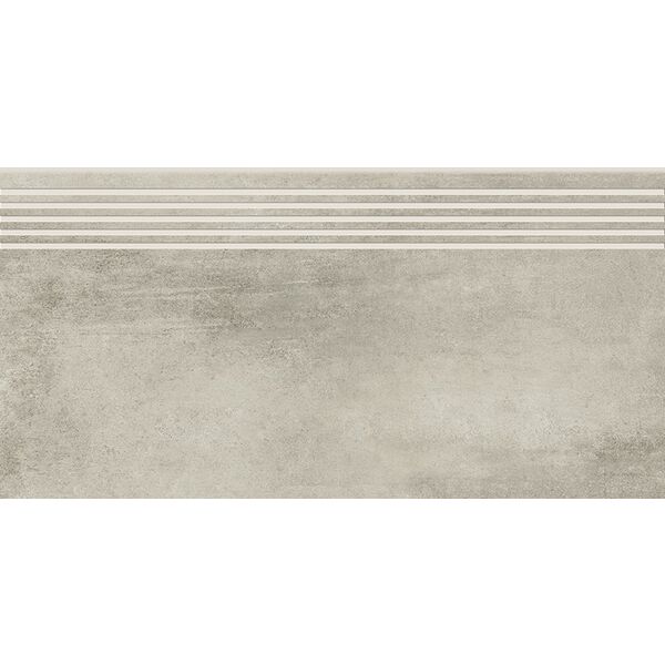 opoczno grava light grey stopnica 29.8x59.8 gres imitujące beton prostokątne do kuchni 30x60 szare mrozoodporne