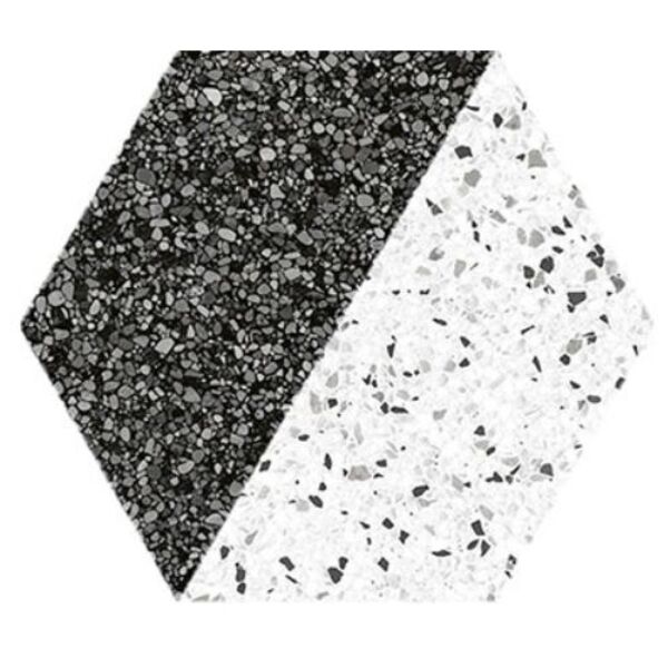 oset onil black hexagon gres 20x24 płytki imitujące lastryko oset