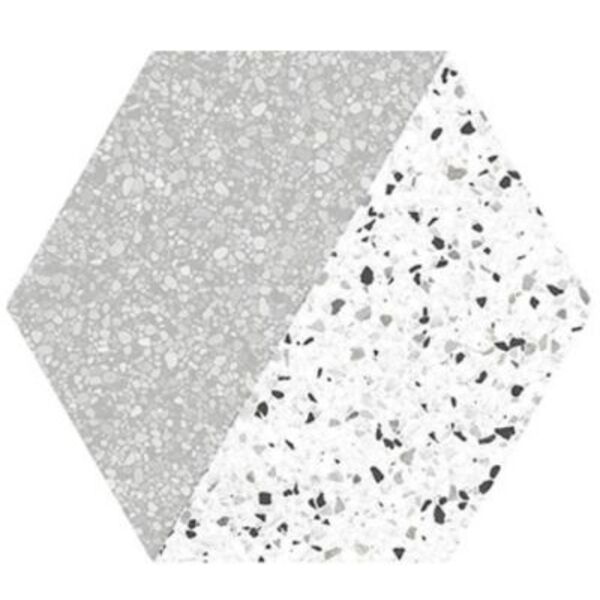 oset onil grey hexagon gres 20x24 płytki imitujące lastryko oset
