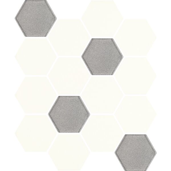 paradyż bianco hexagon mix uniwersalna mozaika gres 22x25.5 mozaika paradyż prostokątne do łazienki białe