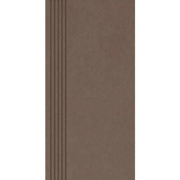 paradyż intero brown stopnica prosta nacinana mat 29.8x59.8 gres paradyż prostokątne do salonu 30x60 antypoślizgowe r10