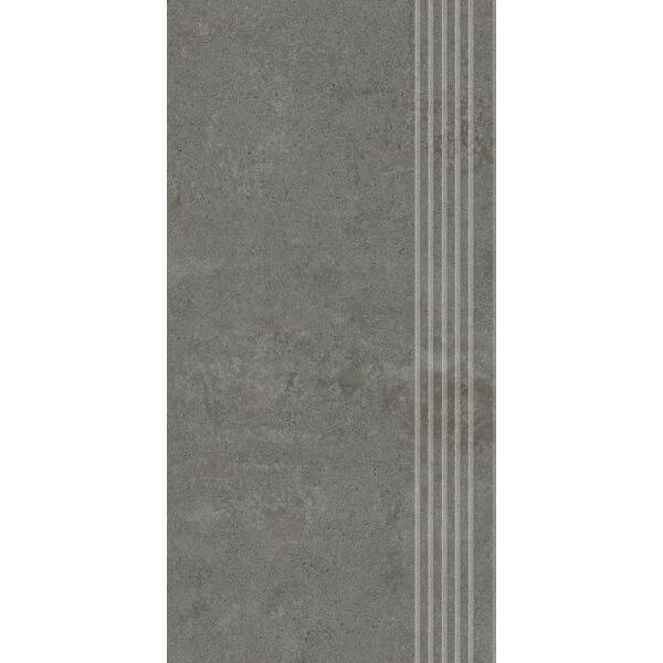 paradyż pure art basalt mat stopnica prosta nacinana 29.8x59.8x0.9 gres paradyż imitujące beton na taras matowe antypoślizgowe o grubości od 8 do 10 mm