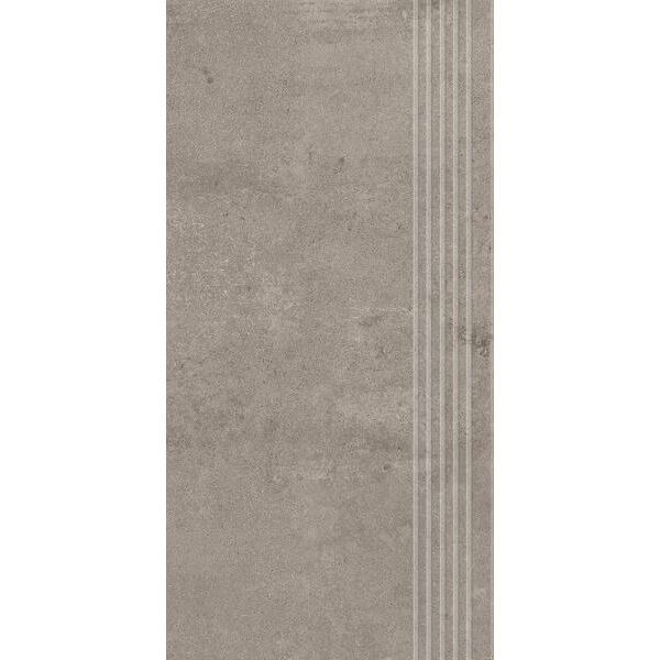 paradyż pure art dark grey mat stopnica prosta nacinana 29.8x59.8 gres imitujące beton 30x60 szare matowe o grubości 6 do 8 mm