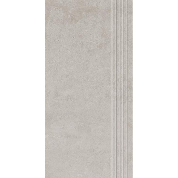 paradyż pure art grey mat stopnica prosta nacinana 29.8x59.8x0.8 płytki paradyż prostokątne szare antypoślizgowe mrozoodporne o grubości 6 do 8 mm