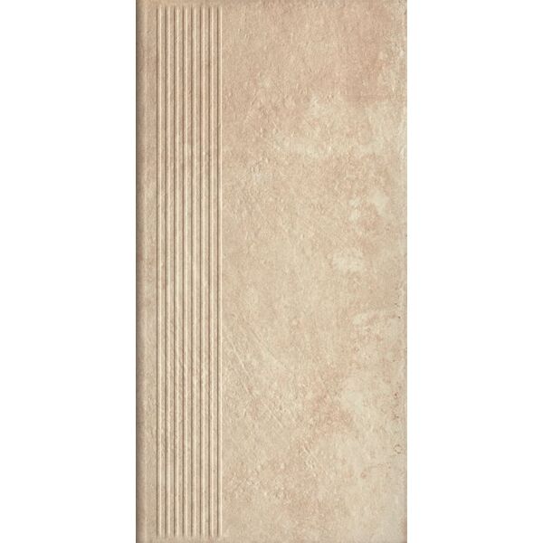 paradyż scandiano beige stopnica prosta 30x60x0.8 płytki na schody 30x60 matowe strukturalne mrozoodporne o grubości 6 do 8 mm