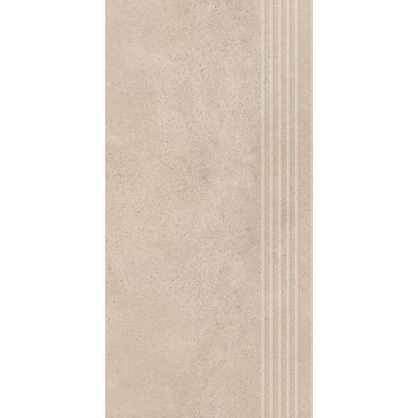 paradyż silkdust light beige stopnica mat prosta nacinana 29.8x59.8 płytki imitujące beton do łazienki na podłogę 30x60 beżowe mrozoodporne o grubości od 8 do 10 mm