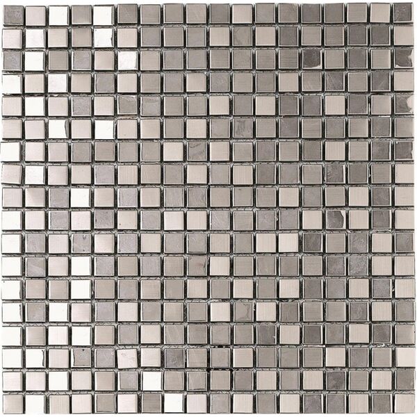 picasa metallico silver k. 1.5x1.5 mozaika metalowa 30x30 mozaika włoskie szare błyszczące