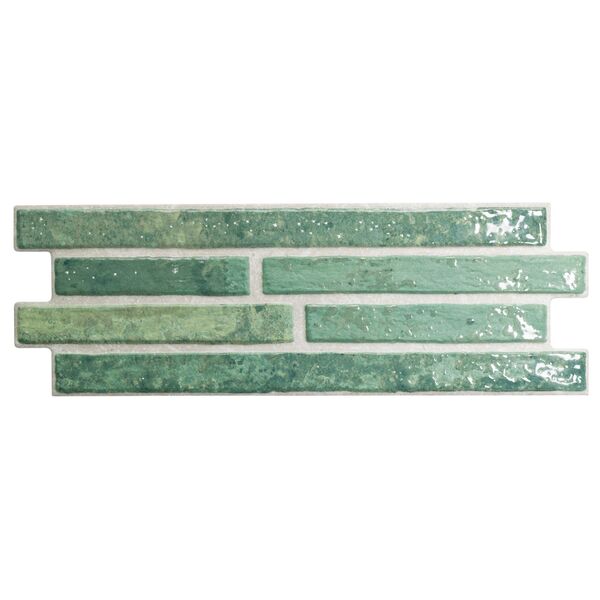 realonda harlem garden płytka ścienna 15x45 gres prostokątne do kuchni zielone błyszczące strukturalne