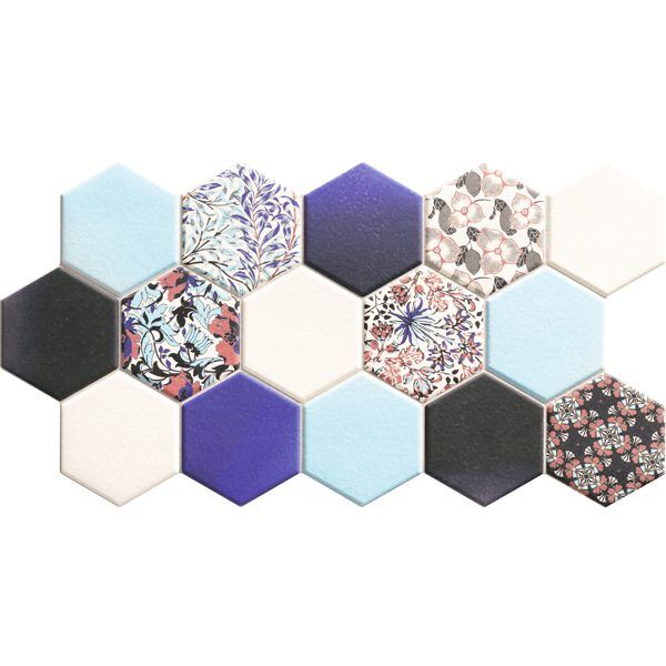 realonda hex nouveau blue gres 26.5x51 płytki patchwork realonda
