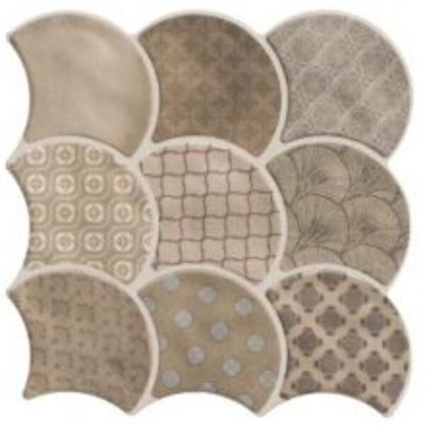 realonda scale boho taupe gres 30.7x30.7 płytki kwadratowe hiszpańskie do kuchni matowe patchwork