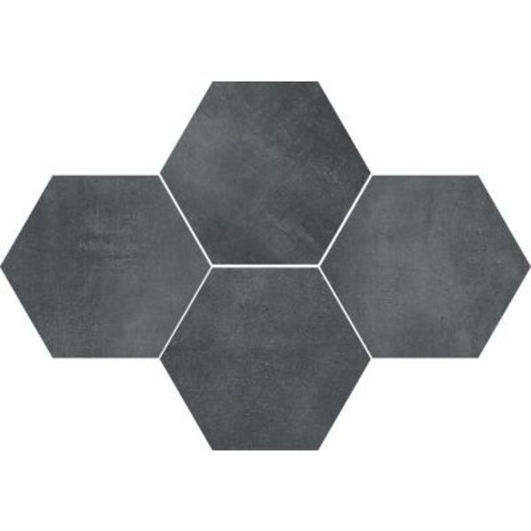 stargres stark graphite heksagon mozaika 28.3x40.8 płytki stargres imitujące beton grafitowe antypoślizgowe r10 rektyfikowane