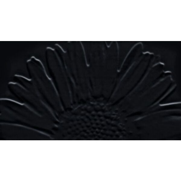 tubądzin colour black sunflower dekor 32.7x59.3 płytki tubądzin prostokątne z motywem natura