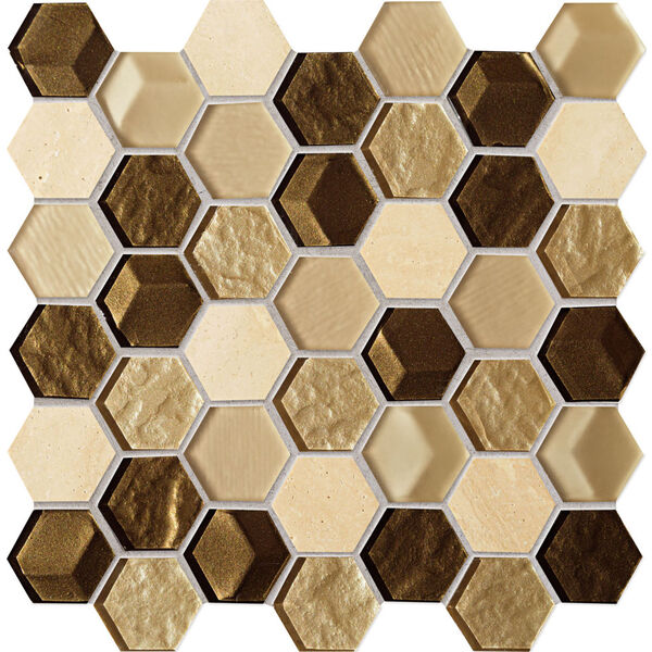 tubądzin drops stone brown hex mozaika 29.8x30 płytki tubądzin prostokątne lappato