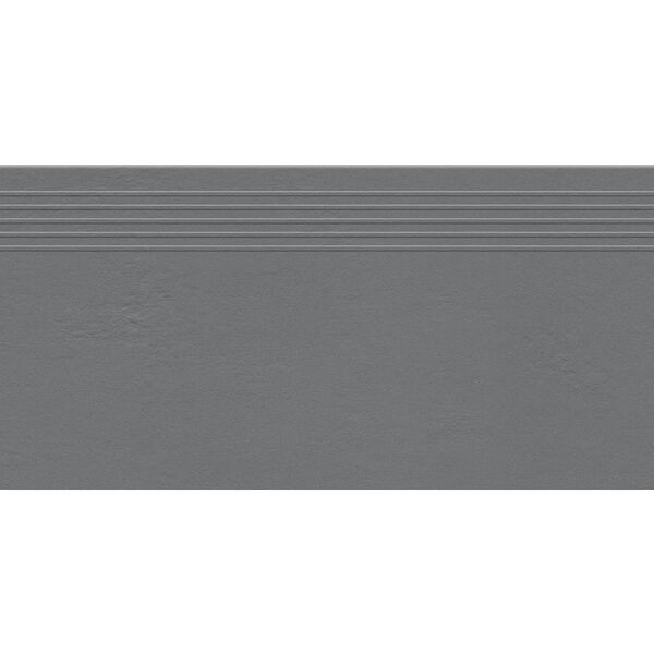 tubądzin industrio graphite stopnica mat rektyfikowana 29.6x59.8x0.8 płytki tubądzin prostokątne na schody 30x60 grafitowe matowe o grubości 6 do 8 mm