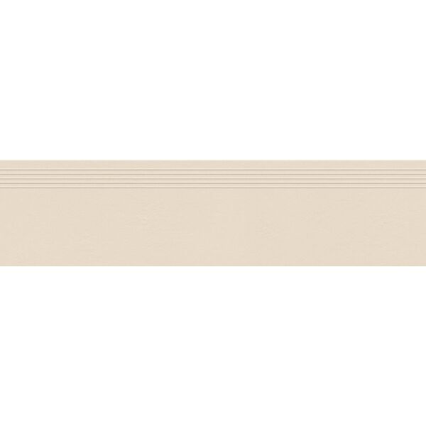 tubądzin industrio ivory stopnica mat rektyfikowana 29.6x119.8x1 gres 30x120 matowe rektyfikowane strukturalne o grubości 10 mm